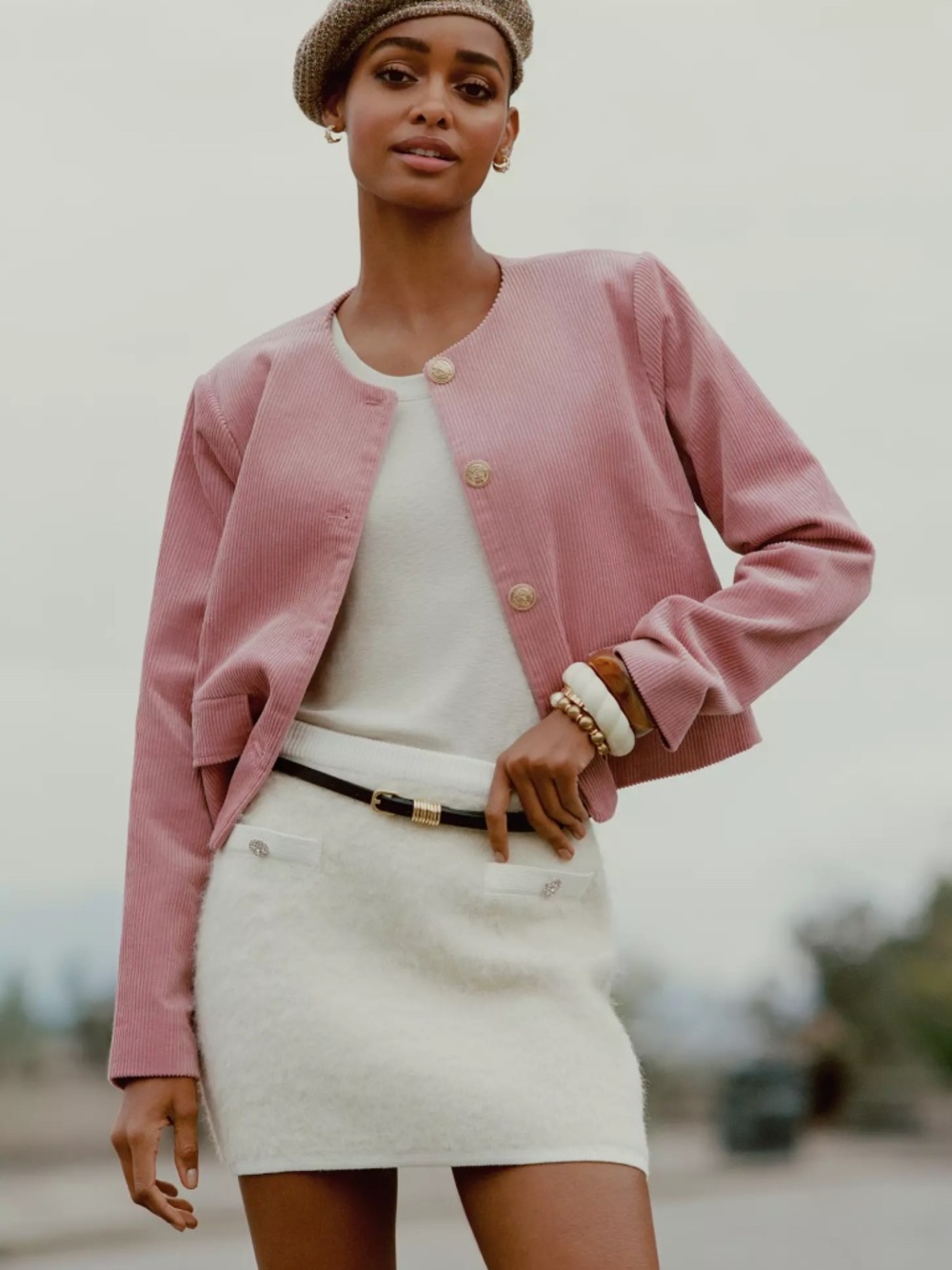 Anthropologie Dolan Left Coast Corduroy Lady Jacket in Mauve Pink